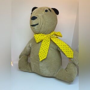 Soft Green Plush Bear with Yellow Bow - Cozy Kids Stuffed Animal
